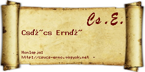 Csúcs Ernő névjegykártya