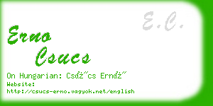 erno csucs business card